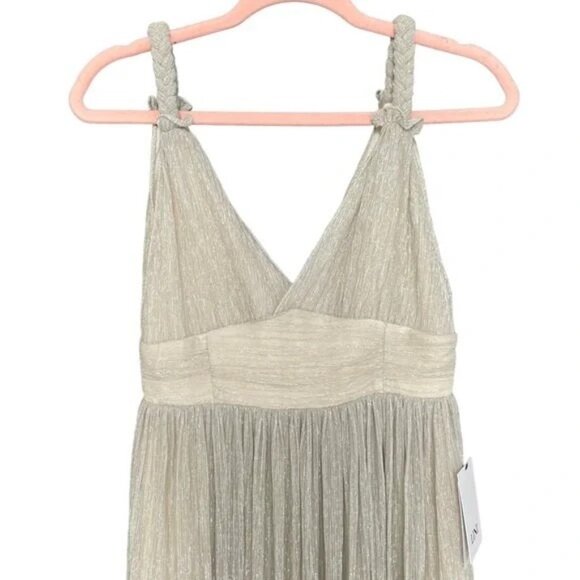 LINI Katherine Metallic Braided Strap Textured Evening Formal Maxi Dress NWT - Picture 4 of 7